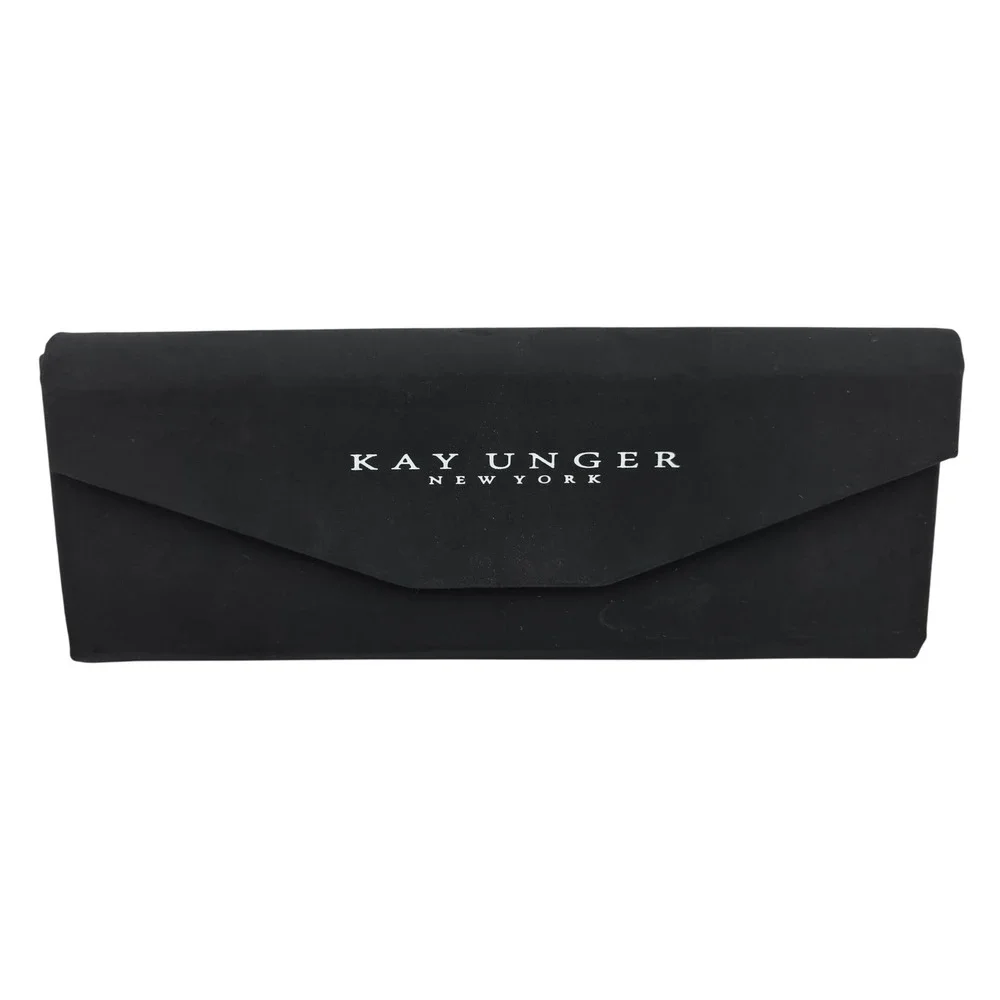 Kay Unger Eyewear Case Folding Hard Shell Black GOOD Travel Protective